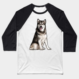 Alaskan Malamute Dog Baseball T-Shirt